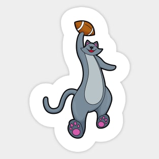 Cat as Football player with Football Sticker